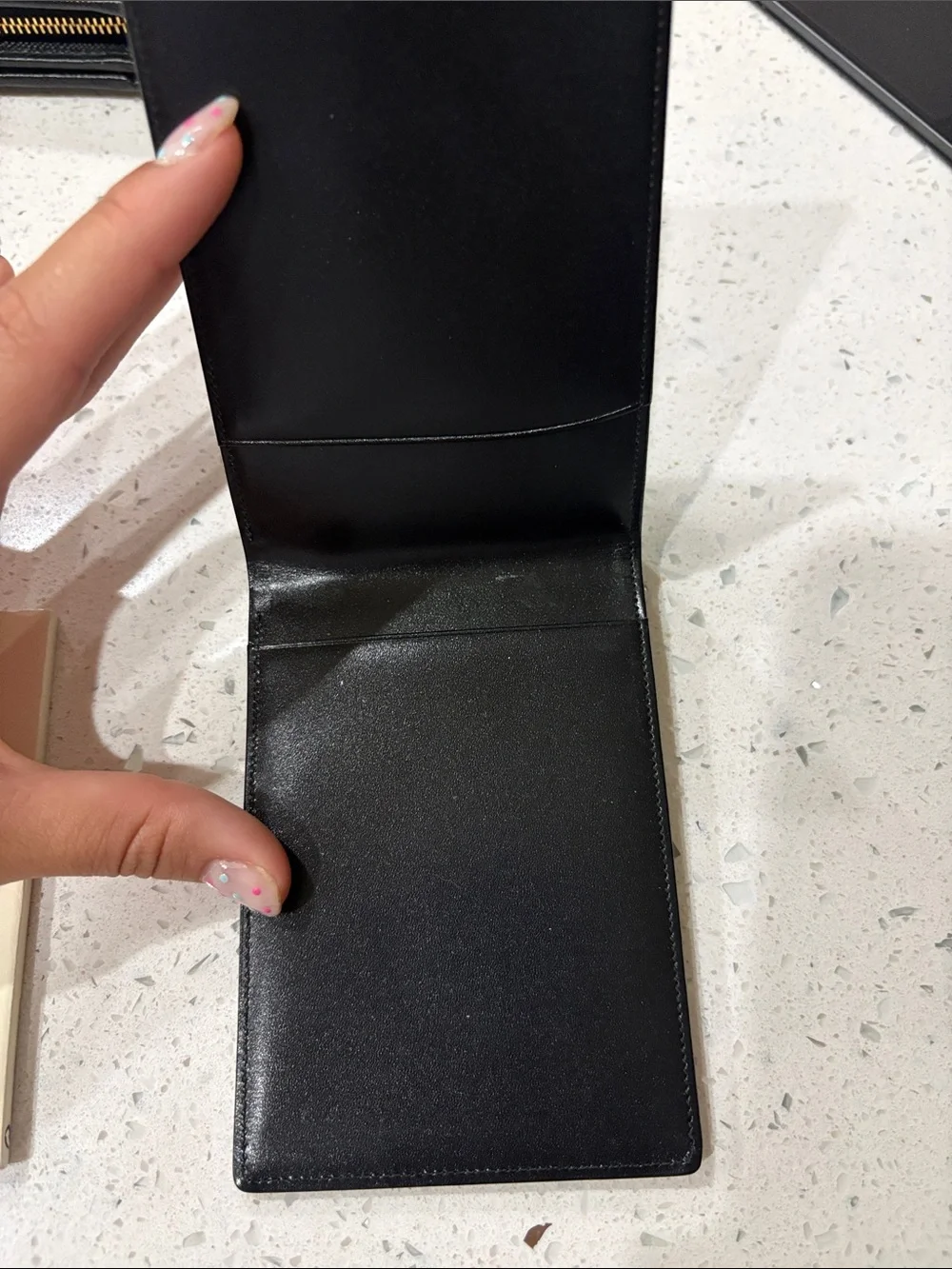 Montblanc Black Leather Travel Wallet with White Emblem